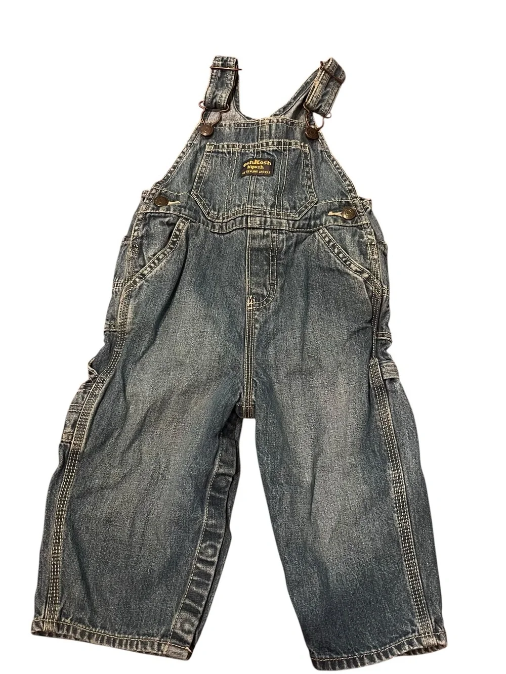 Oshkosh Bgosh Classic Denim Overalls Vestbak Pants Size 18 Months Baby Toddler